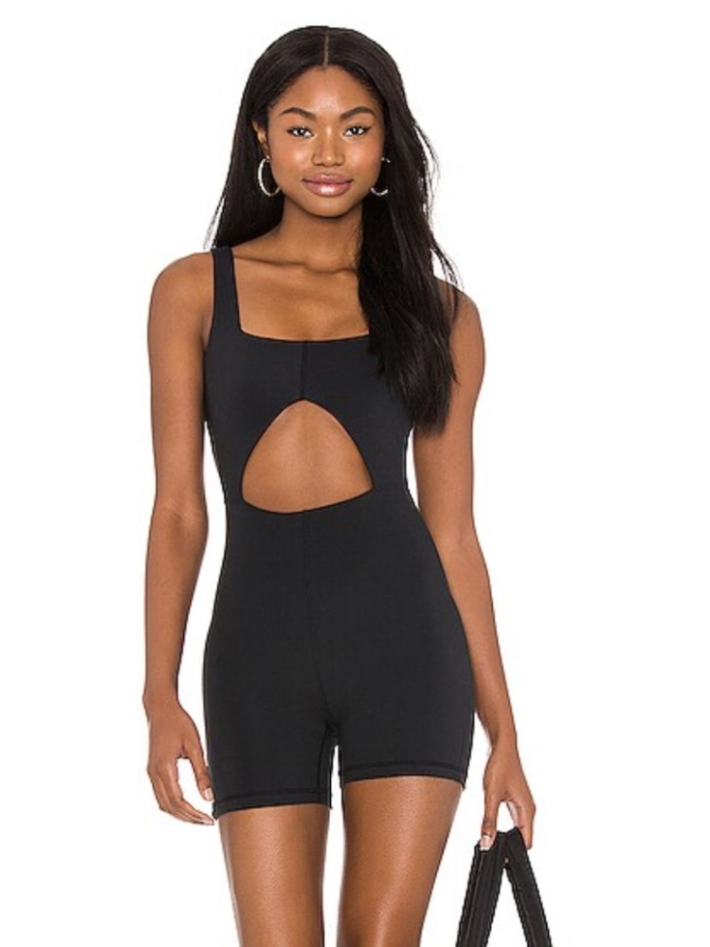 WeWoreWhat Cutout Active Romper Black – Size S
